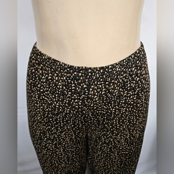 Coldwater Creek L Slinky Stretch Knit Pants Elastic Pull On Waist Animal Print - Picture 3 of 4